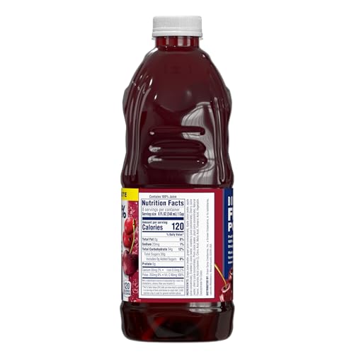 Image of Ocean Spray 100% Juice Cranberry Cherry Juice Blend, 64 Fl Oz Bottle (Pack of 8)