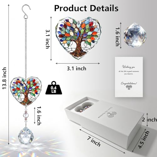 OneraOner Thank You Gifts for Women,Tree of Life Crystal Sun Catcher Gift - image 2