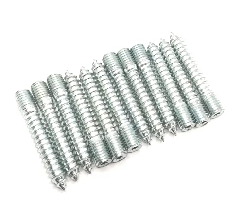 Image of Hanger Bolt M10x60 Silvery Double Headed Bolt Self-Tapping Screw for Furniture 12Pcs