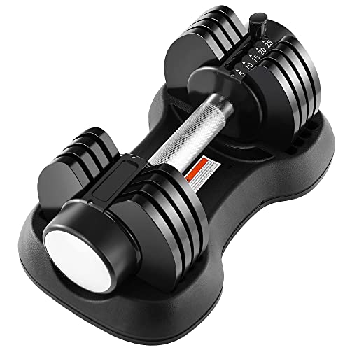 Adjustable Dumbbells,25 lb Single Dumbbell for Men and Women with Anti-Slip Metal Handle