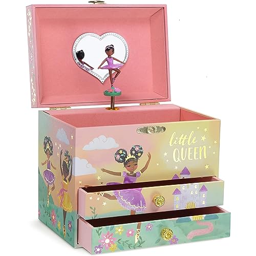 Image of Jewelkeeper Girl's Musical Jewelry Storage Box with Spinning Ballerina, Pink Design, Swan Lake Tune, Kids Jewelry Box for Girls, Music Boxes for Girls