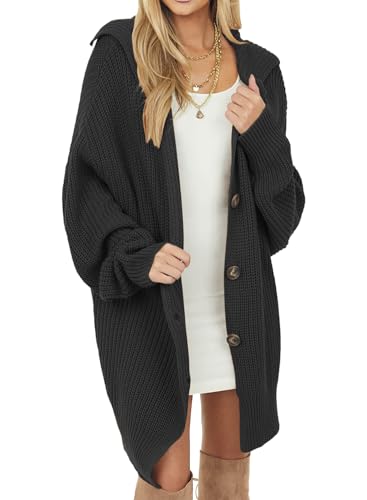 crazy bean Cardigan pour Femme Gilet Femme Long Cardigan sans Boutons Manche Longue Tricoté Cardigans en Maille avec Poches Ouverte Devant Gilet Automne Hiver