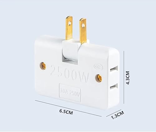 Miniatura 3 de Extensor de salida de pared plana ultrafino de 3 vías, adaptador de corriente alterna, 2 pines, giratorio, mini enchufe de expansión de enchufe de