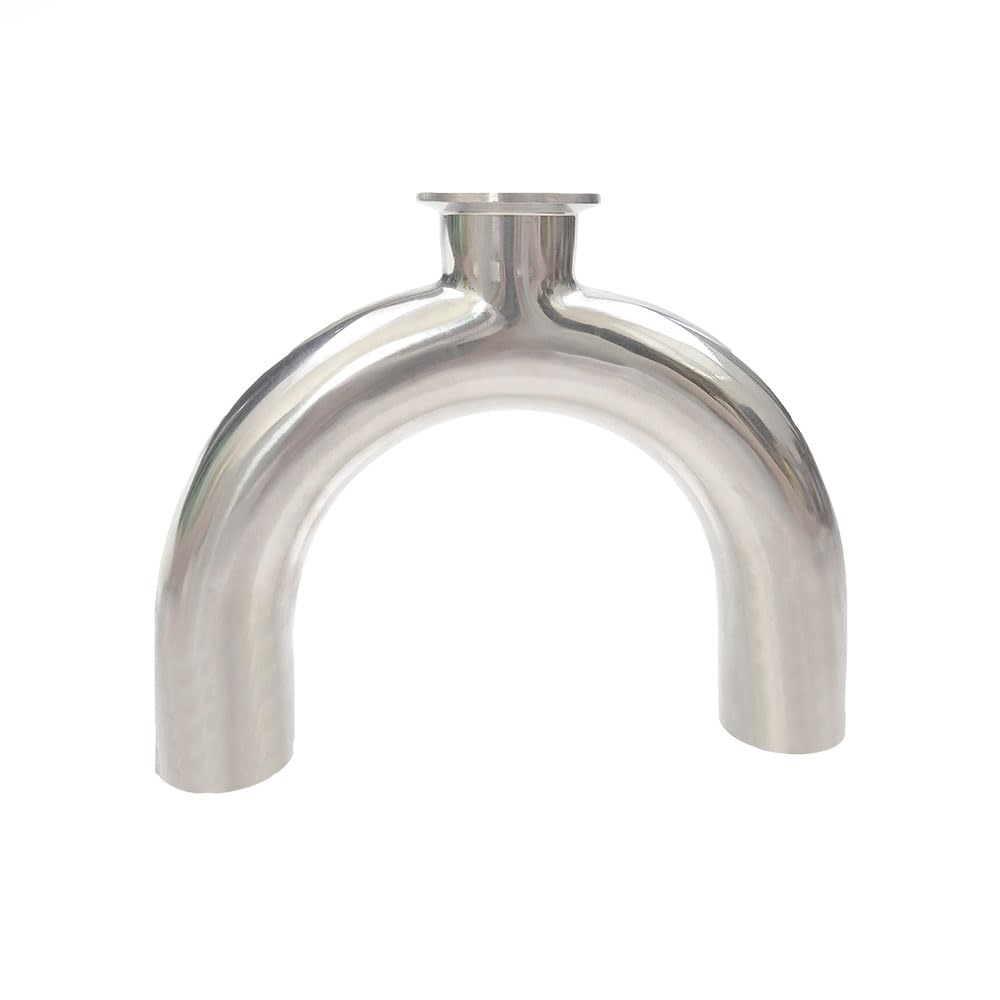 Conector de acero inoxidable, soldadura a tope de diámetro exterior de tubería, diámetro exterior de tubería de 19 mm-63 mm 1,5" 2" 3" Soldadura a tope de triple abrazadera Curva en forma de U 3 vías