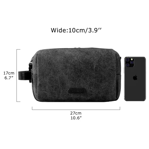 Image of Toiletry Bag for Men, BAGSMART Travel Toiletry Organizer Dopp Kit Water-resistant Shaving Bag for Toiletries AccessoriesiA'Black