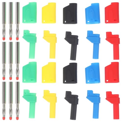 ULTECHNOVO 10pièces Lot de Fiches Banane Isolées Connecteurs pour Enceintes Haute Fiabilité Câble Haut-Parleur Multi-Couleur pour Tests et Home Cinéma