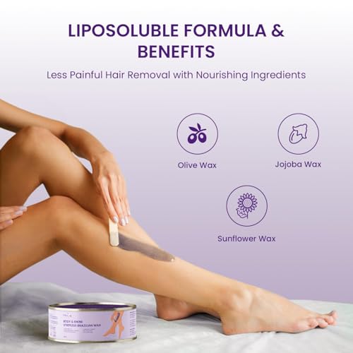 Image of Urban Yog Brazilian Face Wax (100g) & Body Stripless Brazilian Wax (190g) Combo | Liposoluble Wax for Women | Gentle Hair Removal for Face, Body & Sensitive Areas | Pan, Handle & Spatula Included