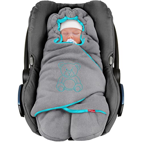 ByBoom BM-661 Baby Einschlagdecke Babyschale Grau/Hellblau