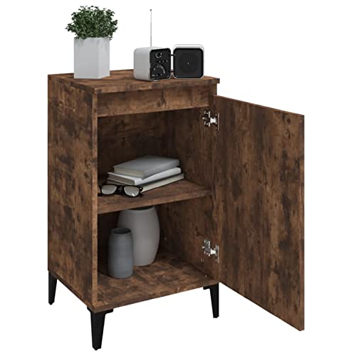 Table de chevet compacte chêne fumé pour désencombrer la chambre