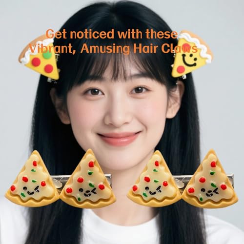 Clips para cabello diseño pizza 3 piezas miniatura 7