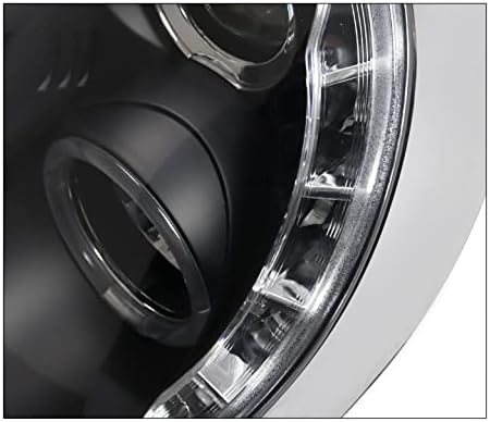 LED Halo Projector Headlights Headlamps Black Compatible with 2002-2006 Mini Cooper