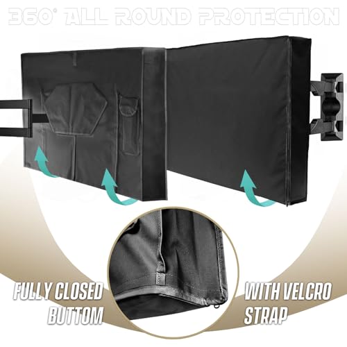 IC ICLOVER Outdoor TV Cover 60-65", 600D Heavy Duty 4 Season Weatherproof TV Screen Protector with Waterproof Zipper & Remote Control Pocket, Outside Television Cover for LED, LCD, OLED TVs by IC ICLOVER - Image 4
