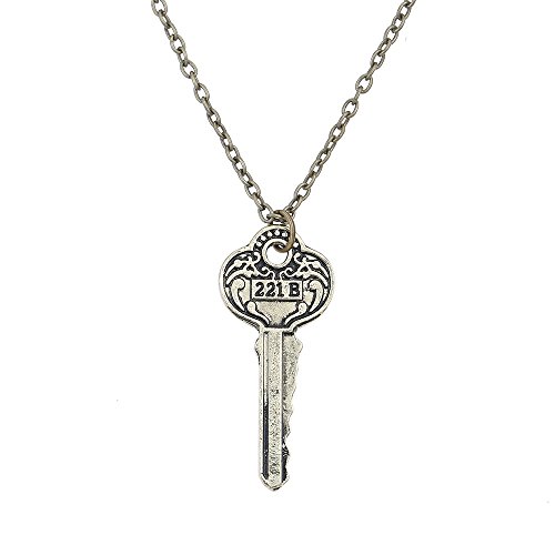 LUREME Movie Jewelry Sherlock 221B Key Pendant Necklace for Fans-Antique Bronze (nl005455-2)