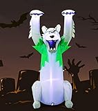 B.N.X 7 Ft Halloween Inflatable Werewolf Decoration Terrible Wolf for Home Yard Lawn Indoor Outdoor