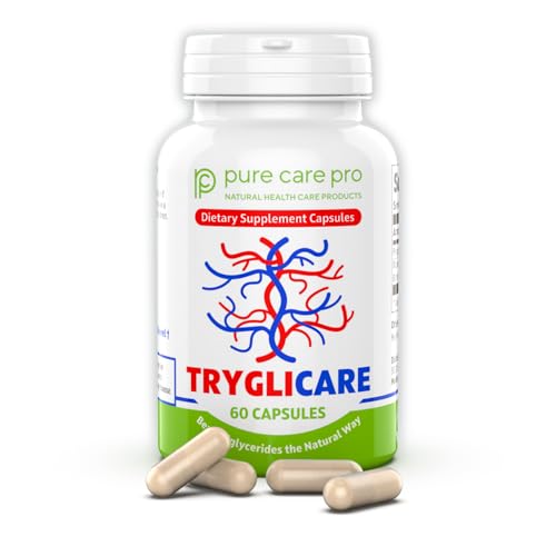 Pure Care Pro Tryglicare All-Natural Triglyceride Lowering Supplement Premium Herbal Formula to Balance and Maintain Healthy Triglyceride & Cholesterol Levels 60 Vegan Gluten-Free Capsules