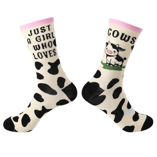 EGHTvmok Cow Socks Gifts for Women - Birthday Christmas Valentines Day Graduation Galentines Day Gifts for Girls Adults Daughter Sister Bff Best Friend Besties Novalty Presents Animal Lover Socks