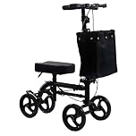 Gr8 Home Mobility Knee Walker Scooter with Adjustable Height, Steering Handlebars & Brakes, Comfortable Knee Pad, 4 Wheel Knee Scooter, 300lb Capacity, Basket, Alternative to Crutches