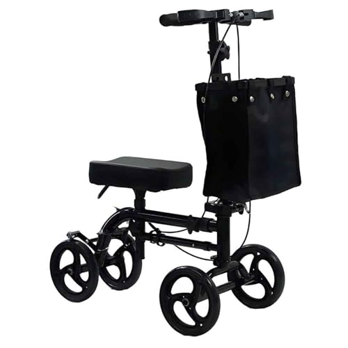 Gr8 Home Mobility Knee Walker Scooter with Adjustable Height Steering Handlebars & Brakes Comfortable Knee Pad 4 Wheel Knee Scooter 300lb Capacity Basket Alternative to Crutches