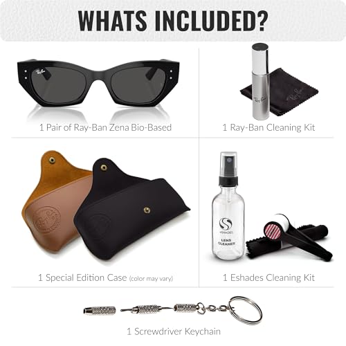 Image of Ray-Ban RB4430 ZENA BIO-BASED Square-Round Shaped Sunglasses for Men & Women with Official RAYBAN Eyewear Kit