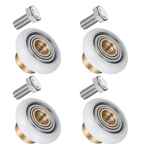4PCS Shower Door Wheels Replacement 304 Stainless Steel Shower Door Rollers for Sliding Track (19mm)