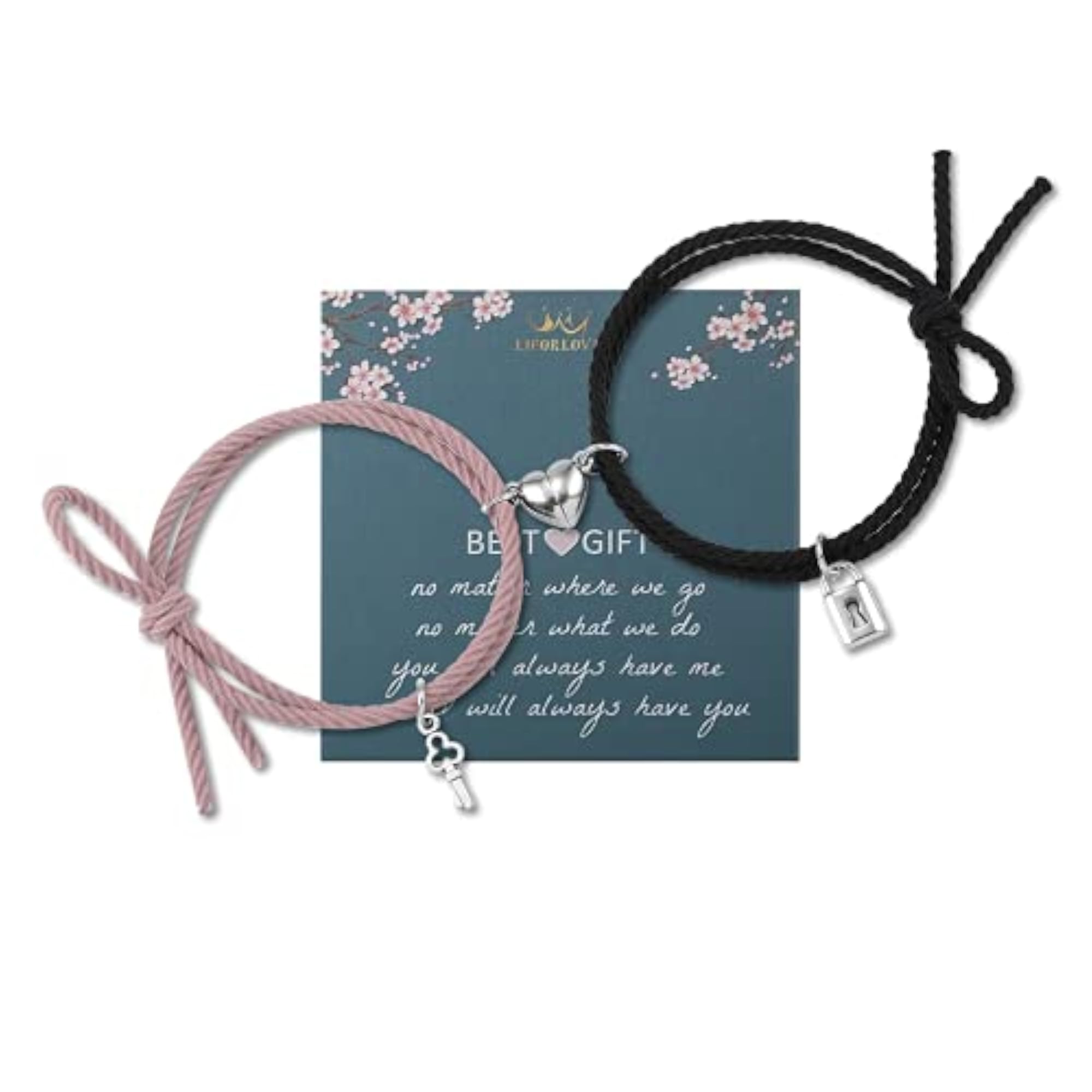2Pcs Heart Bracelet Couples Matching Jewelry Gift Set