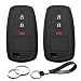 2pcs Compatible with Ford Smart 3 Bts Black Silicone FOB Key Case Cover Protector Keyless Remote Holder for 2019 2018 2017 Ford Fusion Edge Explorer EcoSport F-150 F-250 F-350 F-450 F-550 Super Duty