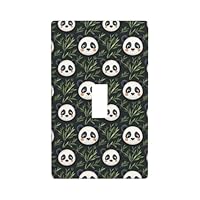 Cute Cartoon Panda Print Light Switch Cover Plate, 1- Gang Standard Size 4.5\" x 2.76\", Decorative Toggle Wall Plate Covers, Unbreakable Polycarbonate Thermoplastic