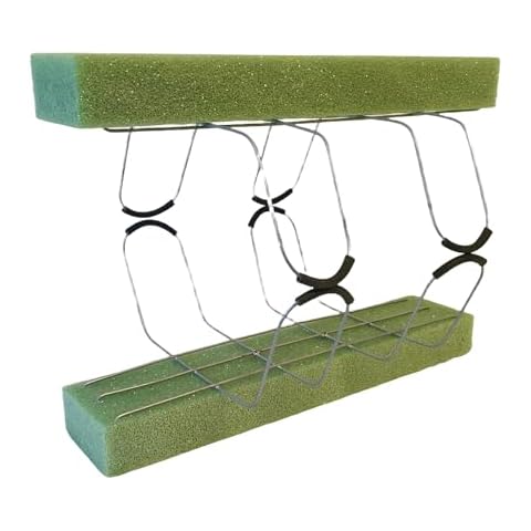 Flower Bee Floral Supply 2 Pack 18 Inch Wire RustProof Vinyl Coated Galvanized Gravestone Double Saddle Cemetery Headstone Saddle with 2 Bricks 2 x 4 x 18 in StyroFoam Attached, Green, FBFS18WM2 Cover