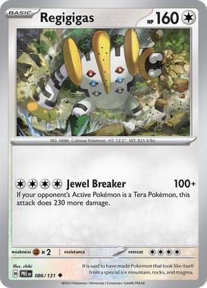 Pokemon - Regigigas 086/131 – Prismatic Evolutions – Legendary Pokemon – Single Card