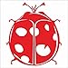 JINTORA Autocollant - Autocollant de Voiture - Coccinelle - 87x99mm - JDM - Die Cut - Voiture - vitre - Ordinateur Portable - fenêtre- Rouge
