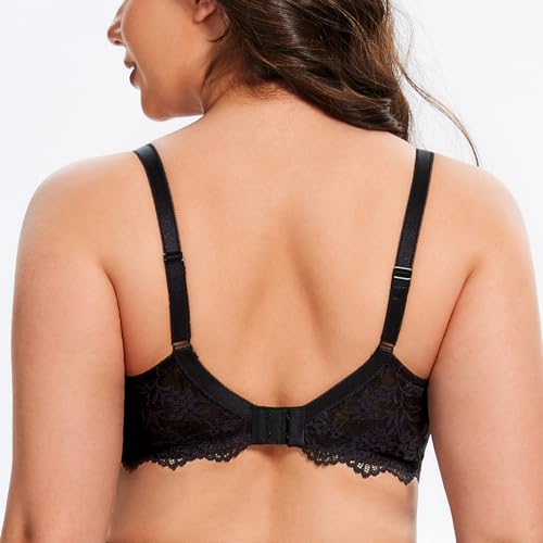 Image of MELENECA Women's Plus Size Minimizer Bras Full Coverage Lace Unlined Underwire Bra