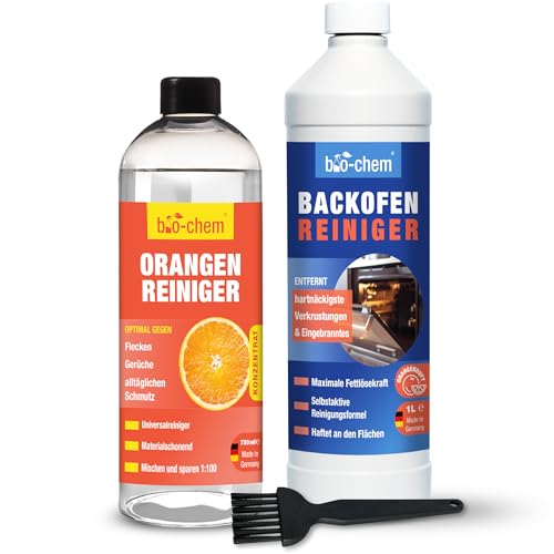 Bio-Chem - Power Duo set de productos para el cuidado de la cocina - Desengrasante limpiador de hornos - Producto multiusos con aroma a naranja - Productos desengrasantes para la cocina