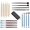 HIONJIN Pottery Tools 19-Piece Indentation Pen Silicone Pen Pellet Stick Clay Carving Tool Combination Set
