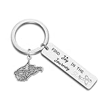 JJTZX Find Joy in The Journey Keychain USA State Map Key Ring Congratulations Gift for Her Retirement Gifts for Women (West Virginia)