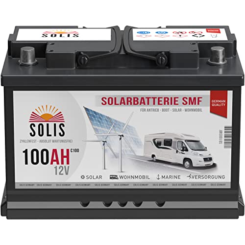 AGM-Batterie 100Ah von SOLIS für Solar- und Versorgungsanwendungen