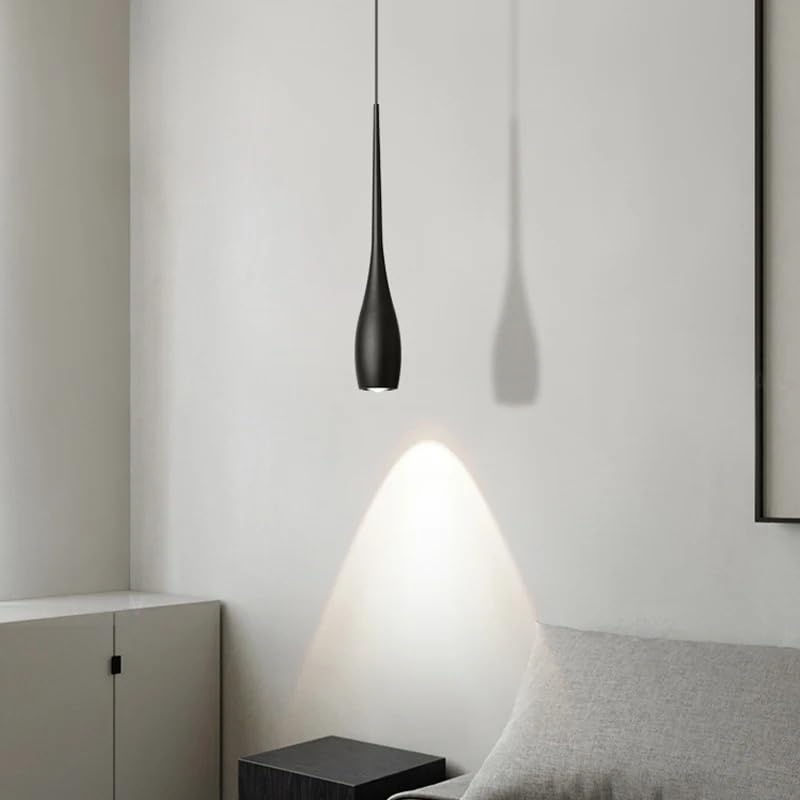 Idéal for une cuisine sans lumière : lustre moderne LED noir anti éblouissement