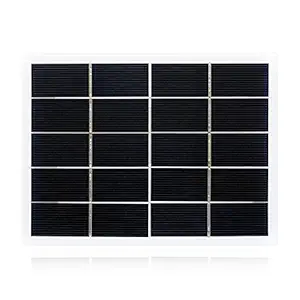 3W 5V Solar Panel Poly liSilicon Solar Cell DIY Waterproof Cam Portable Power Solar Panel Compatible for Street Light Garden Lamp Fan Pump Black-POOWE