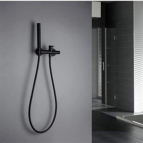 Systèmes de douche de bain avec robinet mural noir mat et douchette à main