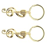 Garneck 2 Stück Musiknoten Schlüsselanhänger Goldfarbene Mikrofon...