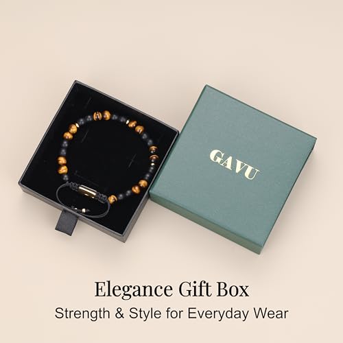 Pulsera de Ojo de Tigre 6mm para Hombre Ajustable miniatura 6