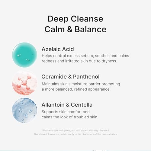 Image of medicube Facial Cleanser Azelaic Acid Capsule Foam Cleanser | Soothing Daily Cleansing Foam For Troubled Skin & Excess Sebum Control | Uneven Skin with Niacinamide, Glycerin | Korean Skincare, 4.23 oz