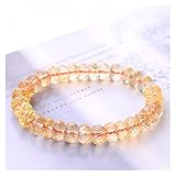 CFWSHJ Pulsera de Cadena de Cristal de Cuarzo Citrino Natural en Bruto de Brasil, Brazalete de Cuarzo con Corte de Diamante de Piedra Amarilla, decoración de joyería de Cristal