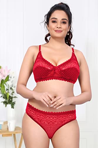 Image of Bra Panty Set for Women and Girls Lingerie Set with Full Coverage Non-Padded Bra and Panty Set