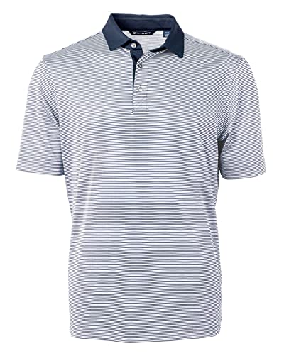 Cutter & Buck Virtue Eco Pique Micro Stripe Recycled Mens Big & Tall Polo