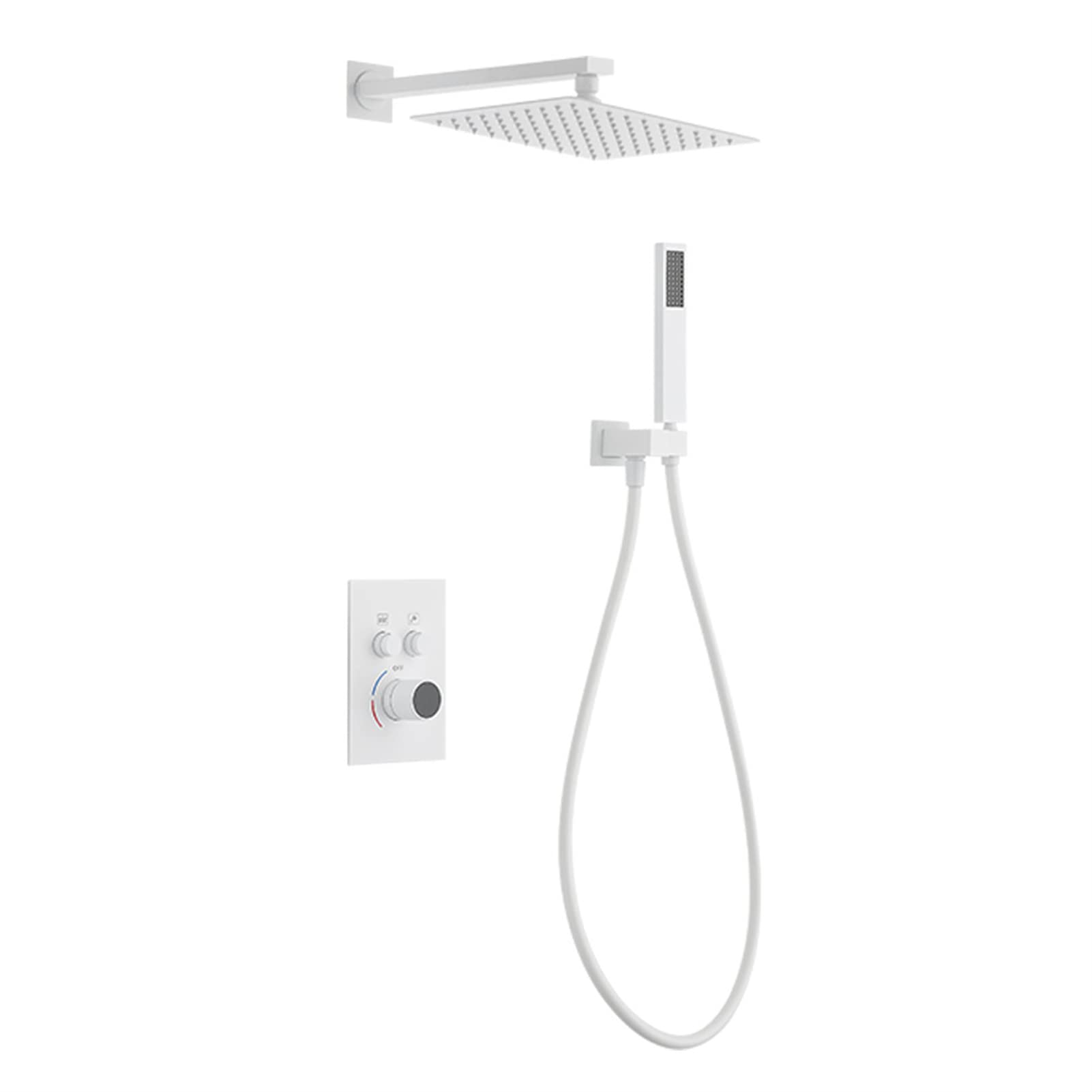 SBCGFY Shower Faucets Sets, Digital Display Rainfall Shower Systems With Large Rainfall Shower Head And Handshower, Modern 2 Function Shower Combo Set,Showerheads
