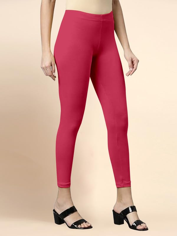 Image of TRENDMALLS Women's Microfiber Elastane Stretch Soft Cropped Leggings with Ultrasoft Waistband for Women