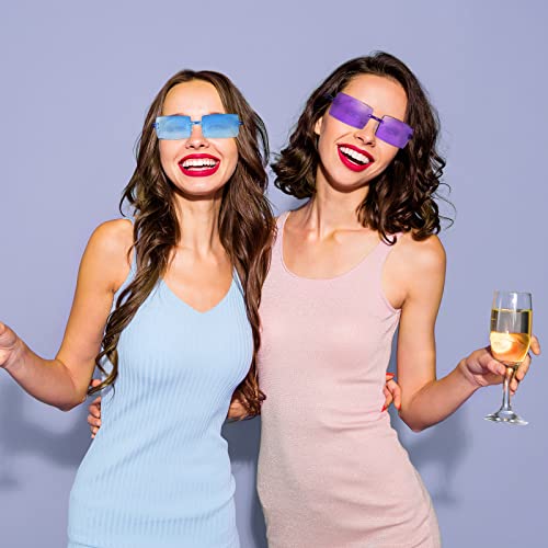 EBOOT 24 Pcs Rimless Rectangle Sunglasses for Women Men Frameless Square Sunglasses Multicolor Gradient Eyewear Unisex4