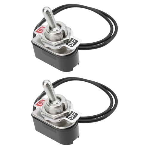 SG Store 2pcs 2Pin Rocker Switch SPST On Off DC 12V 24V AC 6A 250V with Wire