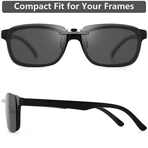 Caxman Polarized Clip On Sunglasses Over Prescription Glasses For Men Women Compact Fit Grey Lens Large Size Uv Protection #TOP4