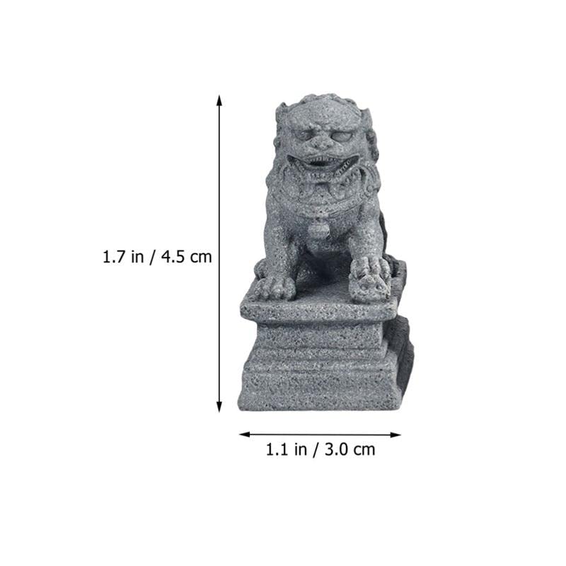 Pareja de Mini Estatuas de Perros Guardianes Fu Foo miniatura 3